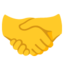 Handshake emoji for art services and partners