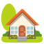 House with garden emoji for hotels and agritourism